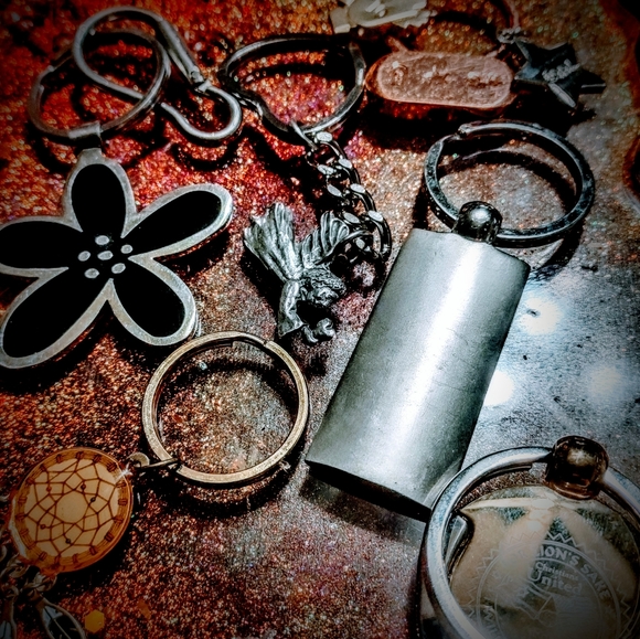 Really adorable lot of vintage metal keychains and one purse fob - Picture 2 of 2